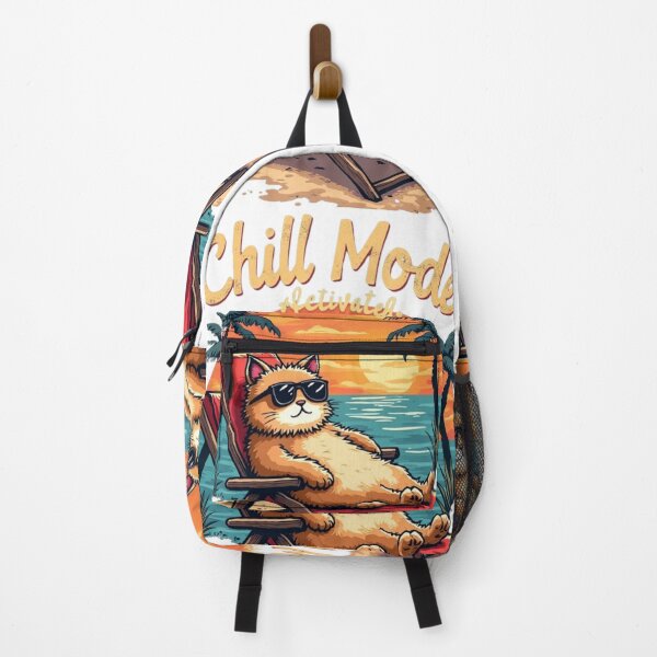 Item preview, Chill Mode Activated Cat – Relaxed Summer Beach Illustration designed and sold by CREATIVE HIVE.