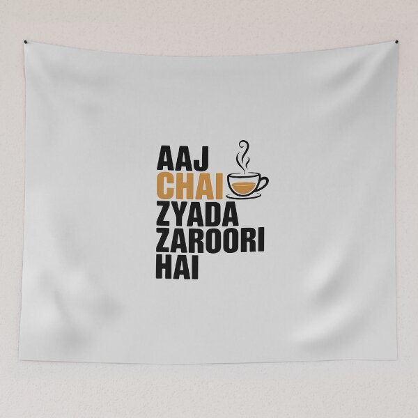 Item preview, Aaj Chai Zyada Zaroori Hai – Funny Desi Tea Lover Quote Design designed and sold by Swati Art Shop.