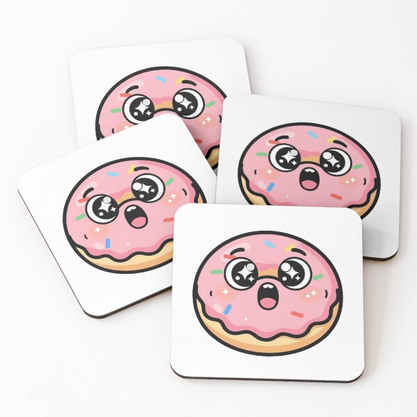 Item preview, Cute Amazed Kawaii Donut Cartoon | Adorable Donut Sticker & Gift Design designed and sold by Rood Art Studio.