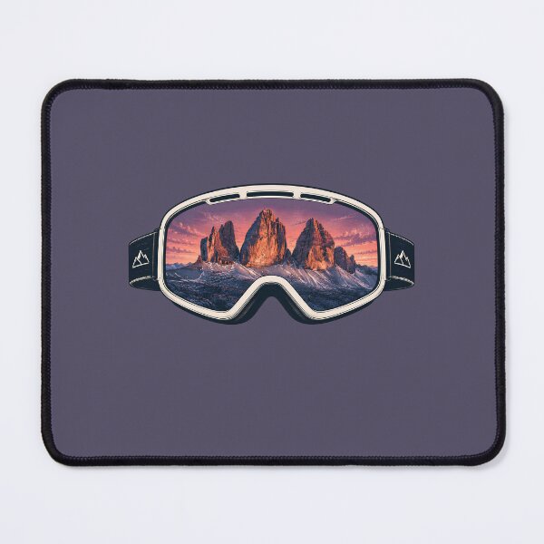 Item preview, Tre Cime di Lavaredo Ski Goggles - Retro Dolomites Sunset Mountain Reflection designed and sold by SlothcoreVibes.