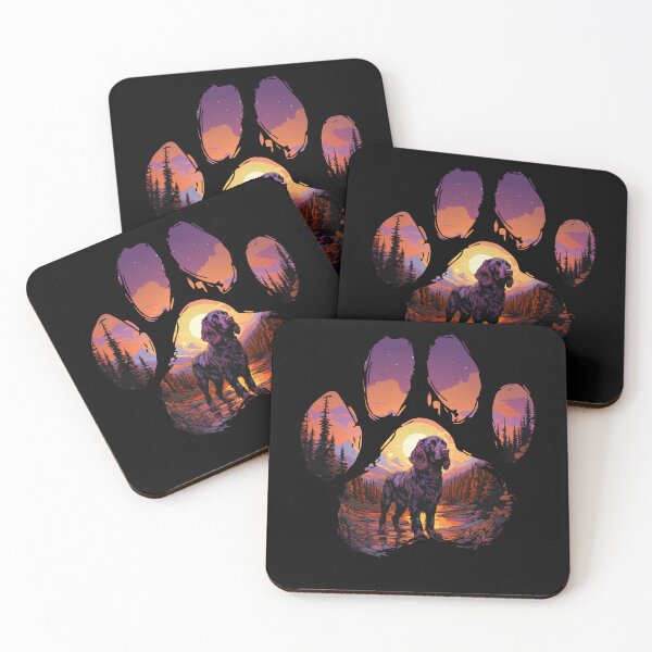 Item preview, Funny Boykin Spaniel Paw Synthwave Mountain Tree Mom Dad Kids designed and sold by rafaeltto.