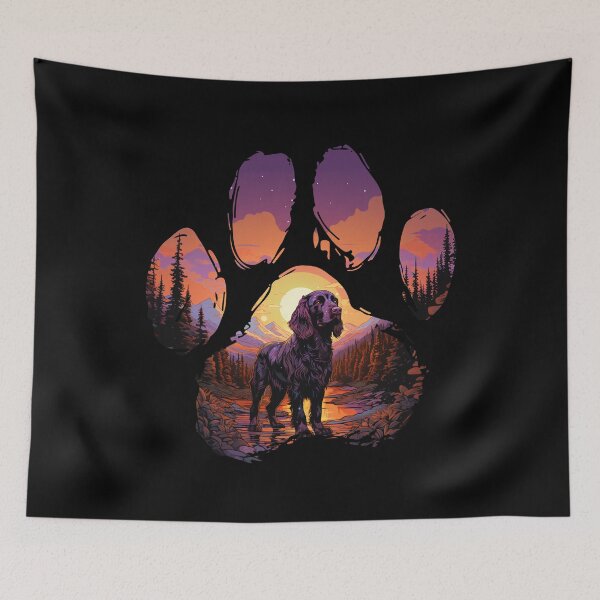 Item preview, Funny Boykin Spaniel Paw Synthwave Mountain Tree Mom Dad Kids designed and sold by rafaeltto.