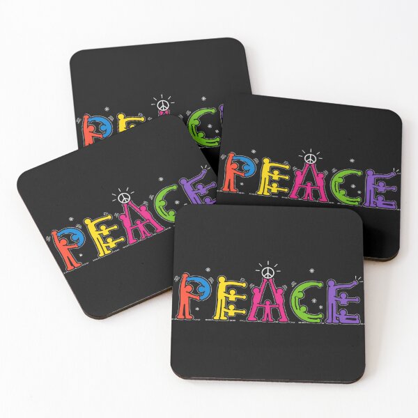 Item preview, PEACE Pop Art – Colorful Human Figures Typography | Positive Rainbow Graphic Design by Plushiworld™ designed and sold by PLUSHIWORLDtm.