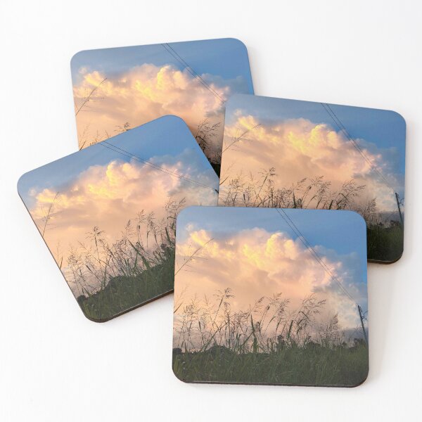 Item preview, Golden Sunset Clouds Over Grass Field designed and sold by Dollacha.
