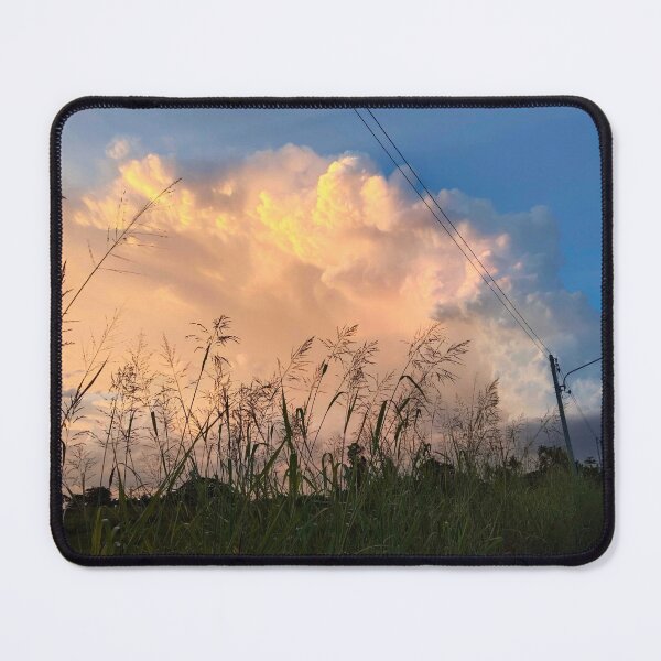 Item preview, Golden Sunset Clouds Over Grass Field designed and sold by Dollacha.