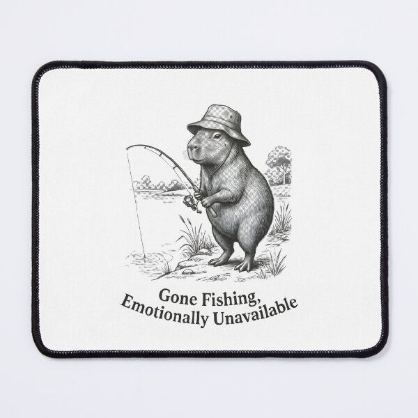 Item preview, Gone Fishing Emotionally Unavailable Capybara Funny Fishing T-Shirt Gift designed and sold by StickerNestYou.