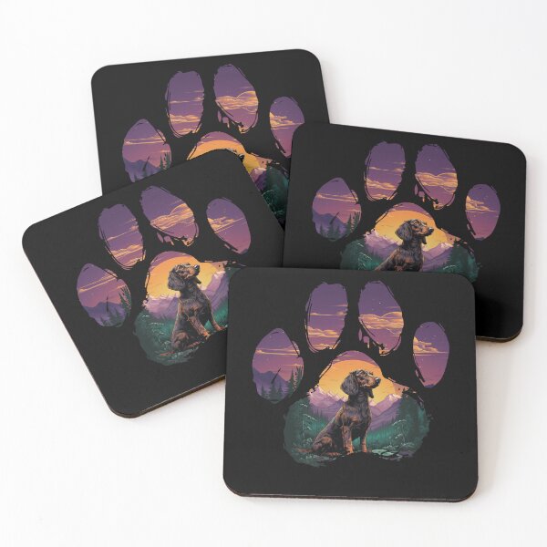 Item preview, Funny Brindle Dachshund Paw Synthwave Mountain Tree Mom Dad Kids designed and sold by rafaeltto.