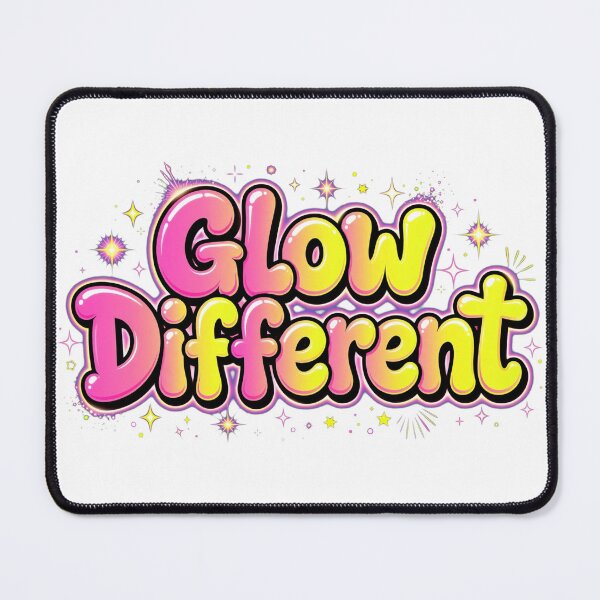 Item preview, Glow Different Pink Yellow Neon Retro Sparkle Bubble Quote designed and sold by AuraVibesArts .