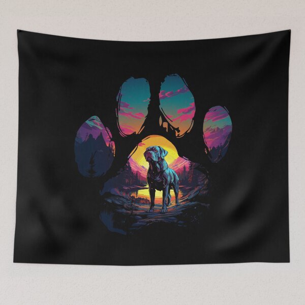 Item preview, Funny Cane Corso Paw Synthwave Mountain Tree Mom Dad Kids designed and sold by rafaeltto.