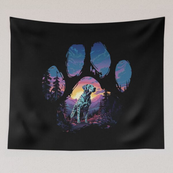 Item preview, Funny Catahoula Leopard Paw Synthwave Mountain Tree Mom Dad Kids designed and sold by rafaeltto.