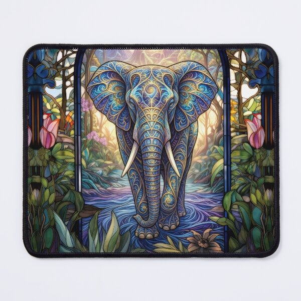 Item preview, Mystical Stained Glass Elephant | Fantasy Wildlife AI Art designed and sold by pinkal.