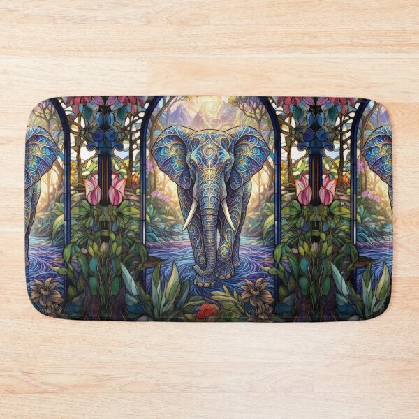 Item preview, Mystical Stained Glass Elephant | Fantasy Wildlife AI Art designed and sold by pinkal.