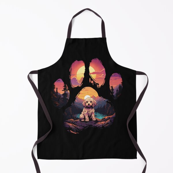 Item preview, Funny Cavachon Paw Synthwave Mountain Tree Mom Dad Kids designed and sold by rafaeltto.