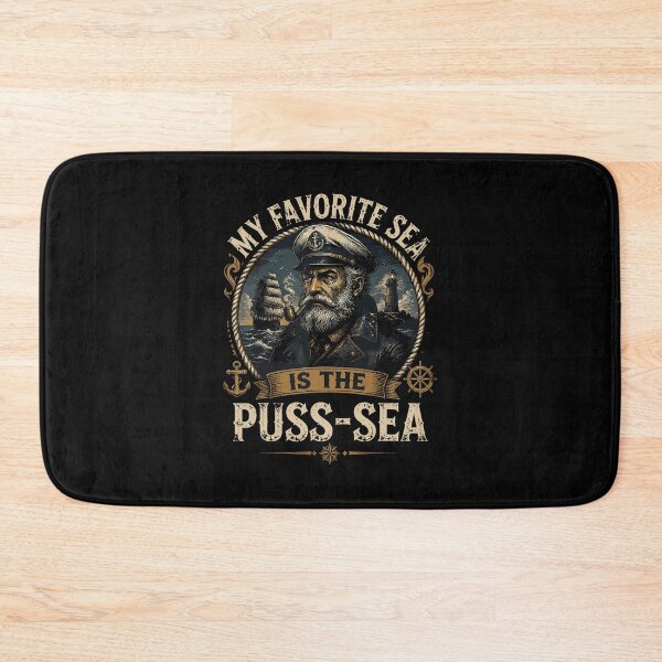 Item preview, My Favorite Sea Is The Puss-Sea Funny Sailor Pun Vintage designed and sold by CocoLama.