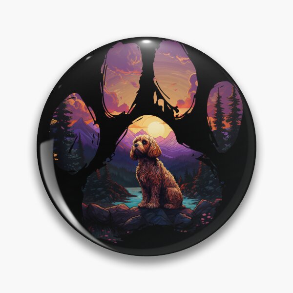 Artikelvorschau, Lustige Cavapoo-Pfote Synthwave Bergbaum Mama Papa Kinder entworfen und verkauft von rafaeltto.