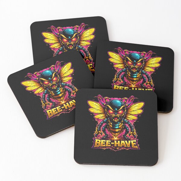 Item preview, Bee-Have | Angry Cyber Bee Monster Funny Graphic T-Shirt Design designed and sold by EverclearDesign.