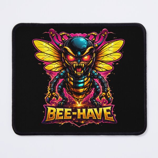 Item preview, Bee-Have | Angry Cyber Bee Monster Funny Graphic T-Shirt Design designed and sold by EverclearDesign.
