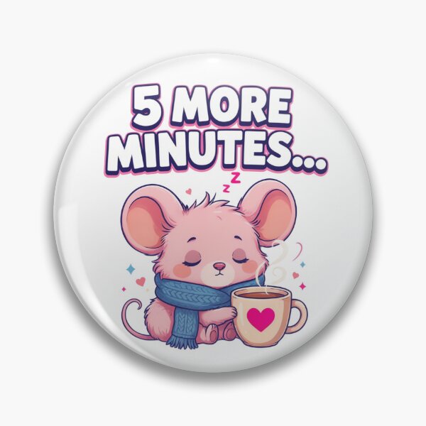 Item preview, 5 More Minutes Kawaii Mouse T-Shirt – Cute Cozy Coffee Lover Design for Sleepy Introverts, Cozy Girls & Winter Gift Ideas designed and sold by GemBob Creations.