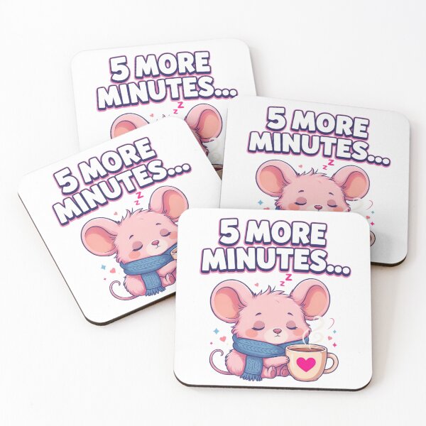 Item preview, 5 More Minutes Kawaii Mouse T-Shirt – Cute Cozy Coffee Lover Design for Sleepy Introverts, Cozy Girls & Winter Gift Ideas designed and sold by GemBob Creations.