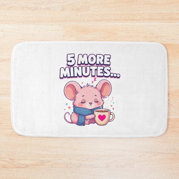 Item preview, 5 More Minutes Kawaii Mouse T-Shirt – Cute Cozy Coffee Lover Design for Sleepy Introverts, Cozy Girls & Winter Gift Ideas designed and sold by GemBob Creations.