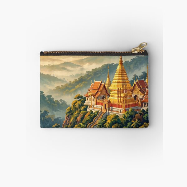 Item preview, Chiang Mai Thailand Vintage Travel Poster – Doi Suthep Golden Temple designed and sold by Bomax121.