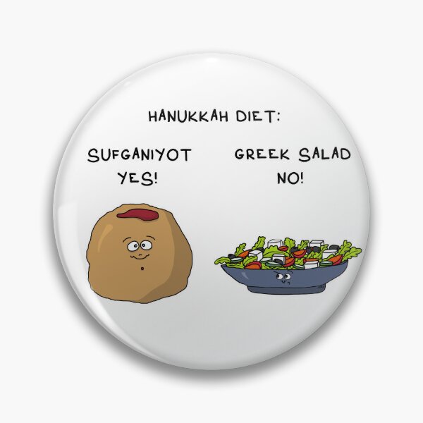 Item preview, Hanukkah Diet Sufganiyot Yes Greek Salad No Sticker | Funny Chanukah Food Shirt designed and sold by MyxaART.