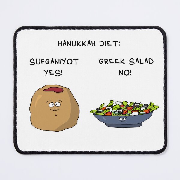 Item preview, Hanukkah Diet Sufganiyot Yes Greek Salad No Sticker | Funny Chanukah Food Shirt designed and sold by MyxaART.