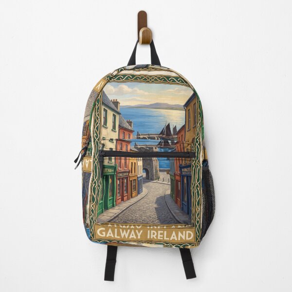 Item preview, Galway Ireland Vintage Travel Poster – Spanish Arch & Colorful Coastal Streets designed and sold by Bomax121.