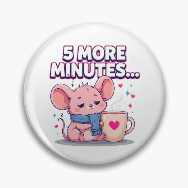 Item preview, 5 More Minutes Kawaii Mouse T-Shirt – Cute Sleepy Coffee Lover Design for Introverts, Cozy Girls & Winter Gift designed and sold by GemBob Creations.