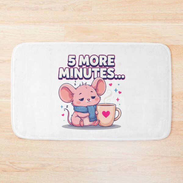 Item preview, 5 More Minutes Kawaii Mouse T-Shirt – Cute Sleepy Coffee Lover Design for Introverts, Cozy Girls & Winter Gift designed and sold by GemBob Creations.