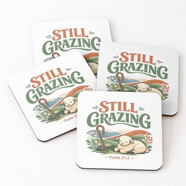Item preview, Still Grazing Christian Pastoral – Psalm 23:2 Bible Verse  designed and sold by stylishdzign.