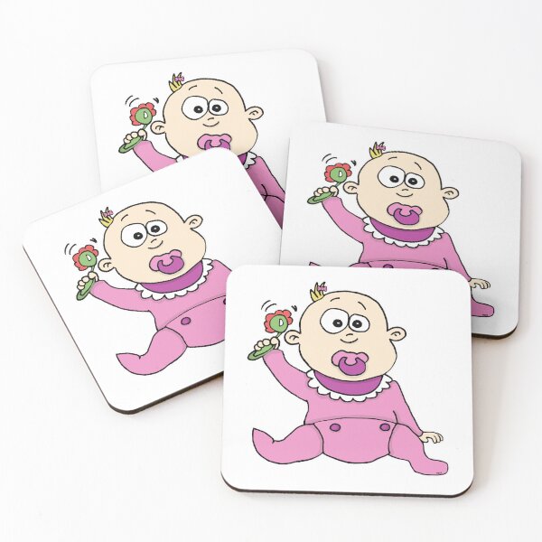 Item preview, Baby Girl Shower Sticker | Cute Newborn Girl & Pink Kawaii Baby Cartoon designed and sold by MyxaART.