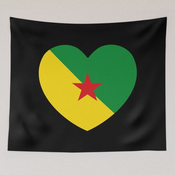 Item preview, French Guiana Flag Heart GF designed and sold by shitpostee.