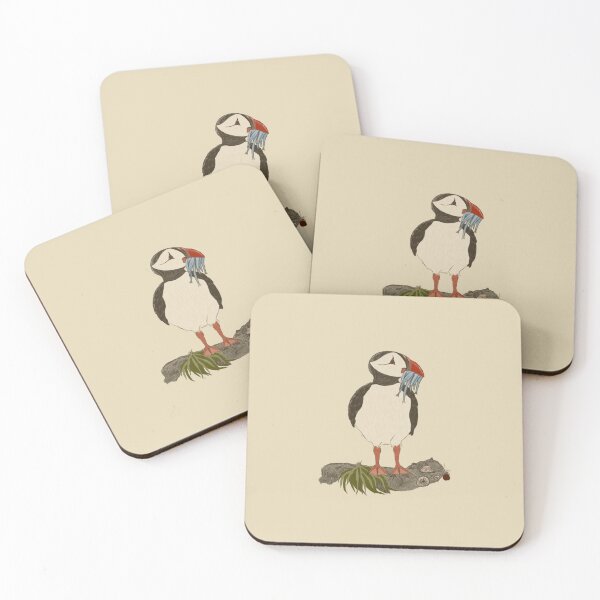 Item preview, Puffin Parade, Hand Drawn Farne Islands Seabird Pattern designed and sold by FredaLilly85.