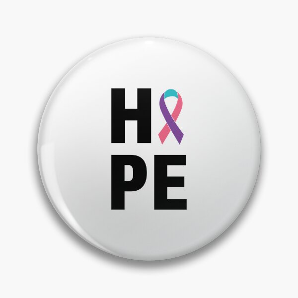 Item preview, Thyroid cancer, Hope, pink purple and teal ribbon designed and sold by BlueDiamond-19.