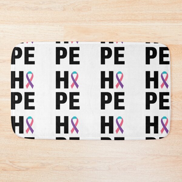 Item preview, Thyroid cancer, Hope, pink purple and teal ribbon designed and sold by BlueDiamond-19.