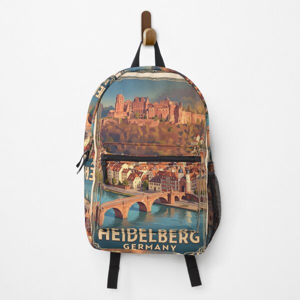 Item preview, Heidelberg Germany Vintage Travel Poster – Heidelberg Castle, Old Bridge and Neckar River designed and sold by Bomax121.