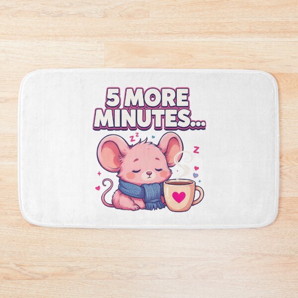 Item preview, 5 More Minutes Kawaii Mouse T-Shirt – Cute Sleepy Coffee Lover Gift for Introverts, Cozy Girls & Winter Coffee Fans designed and sold by GemBob Creations.