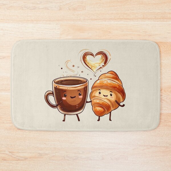 Item preview, Cute Coffee & Croissant Best Friends | Kawaii Breakfast Coffee Lover Design designed and sold by Palette & Hue.
