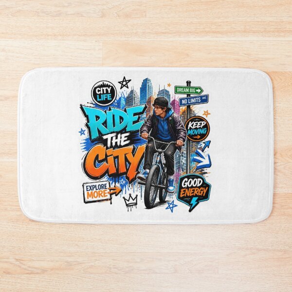 Item preview, RIDE THE CITY Graffiti Sticker PNG | Urban Cycling Aesthetic | Street Art Vinyl Decal | Colorful Bike Lover Gift | Laptop, Journal & Water Bottle Sticker designed and sold by Stylestickers55.
