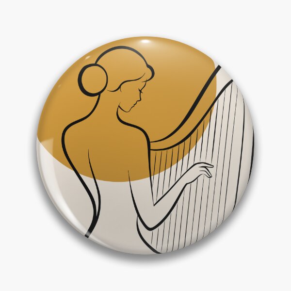 Item preview, Minimalist Harp Player Line Art | Elegant Harpist Illustration | Boho Music Art | Modern Musician Print designed and sold by Studio pod Burom.