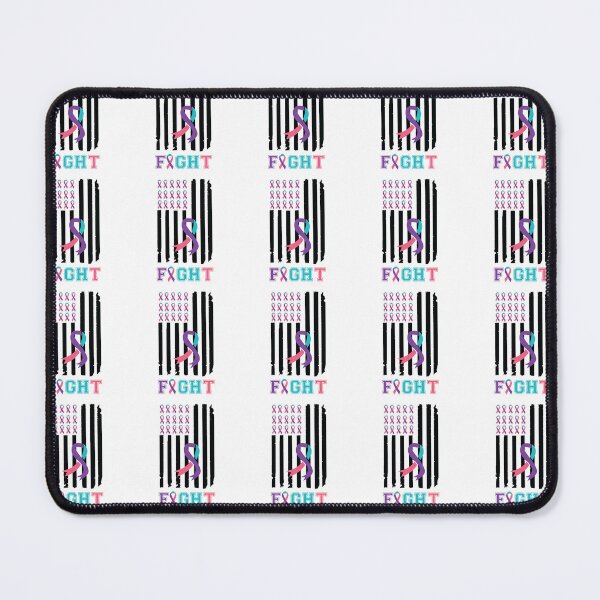Item preview, Thyroid cancer, fight thyroid cancer, pink purple and teal ribbon designed and sold by BlueDiamond-19.