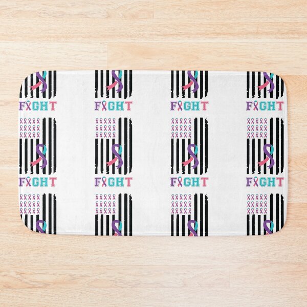 Item preview, Thyroid cancer, fight thyroid cancer, pink purple and teal ribbon designed and sold by BlueDiamond-19.