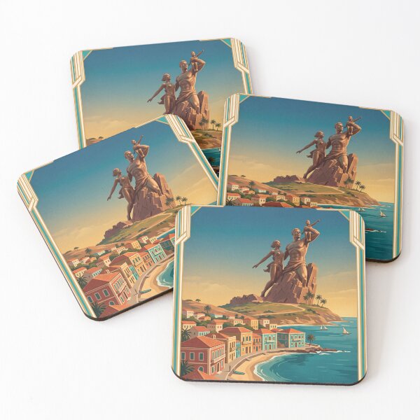 Item preview, Dakar Senegal Vintage Travel Poster – African Renaissance Monument designed and sold by Bomax121.