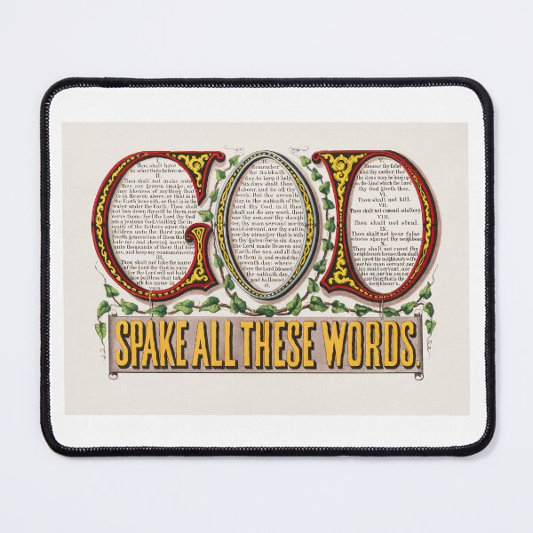 Item preview, Vintage 1876 Ten Commandments Currier Ives Print designed and sold by Bart4jesus.