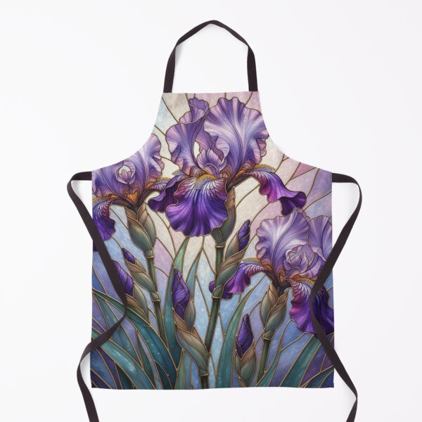 Item preview, Stained Glass Purple Iris Floral Artwork designed and sold by Exquisite Design Studio „Paculówka”.
