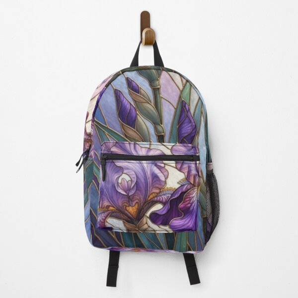 Item preview, Stained Glass Purple Iris Floral Artwork designed and sold by Exquisite Design Studio „Paculówka”.