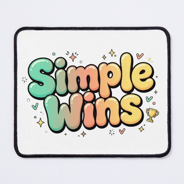 Item preview, Simple Wins Mint Peach Yellow Gradient Trophy Retro Quote designed and sold by AuraVibesArts .