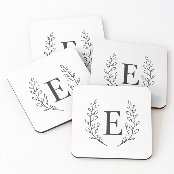 Item preview, Elegant Monogram Initial E Botanical Line Art Minimalist Black & White Classic Design designed and sold by Larams Studio.