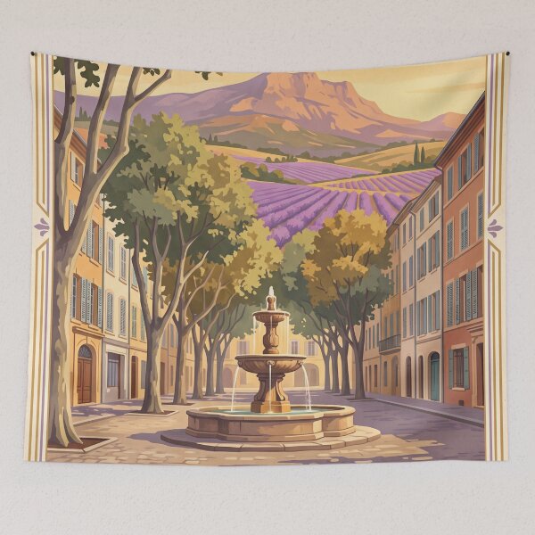 Item preview, Aix-en-Provence France Vintage Travel Poster – Lavender & Sainte-Victoire designed and sold by Bomax121.
